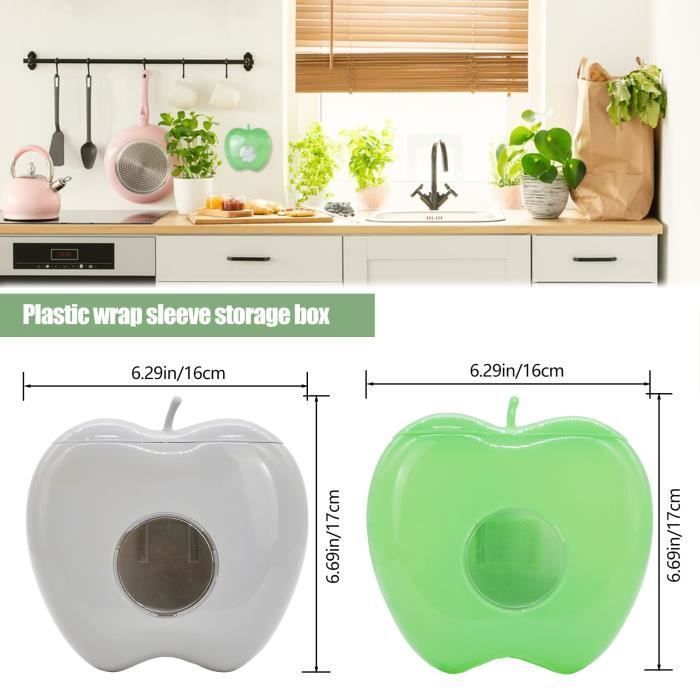 Boîte de Rangement pour Film Alimentaire avec 300 Films étirables,Distributeur Film Plastique Boîte de Rangement pour Film Alimentaire avec 300 Films étirables,Distributeur Film Plastique