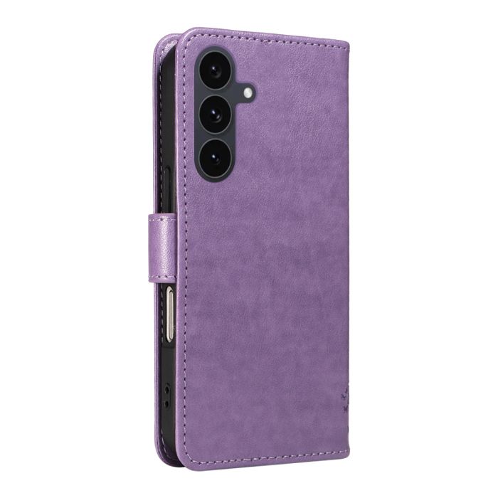 Étui Portefeuille Pour Fairphone 5 - Motif Floral, Cuir PU, Bandoulière, Poche Zippée, Support, Couleur Purple - 9