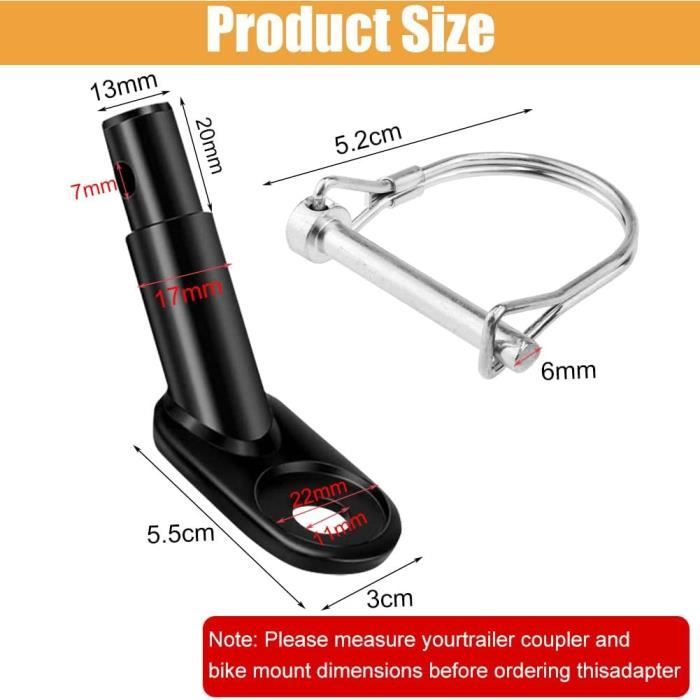 Lot De 2 Adaptateurs Attelage Remorque Vélo Burley 12.2mm - Coudés Pour Remorques Enfants Et Animaux