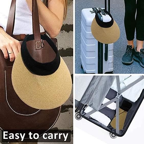 Visière Chapeau De Paille à Large Bord Maylisacc Pour Femme - Protection Soleil UPF 50+ Plage Été, Pliable Et Ajustable