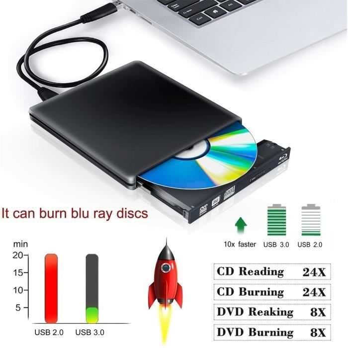 Lecteur dvd blu ray pour pc portable - Cdiscount