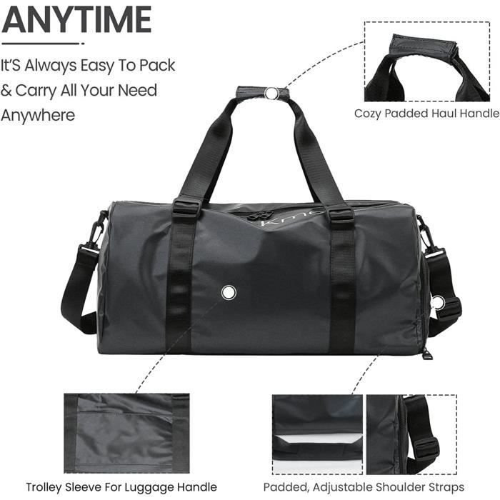 Sac De Sport 35L Imperméable Avec Compartiment Chaussures - Sac Gym Fitness Yoga Natation Football Basket, Homme Femme, Léger & Multifonction