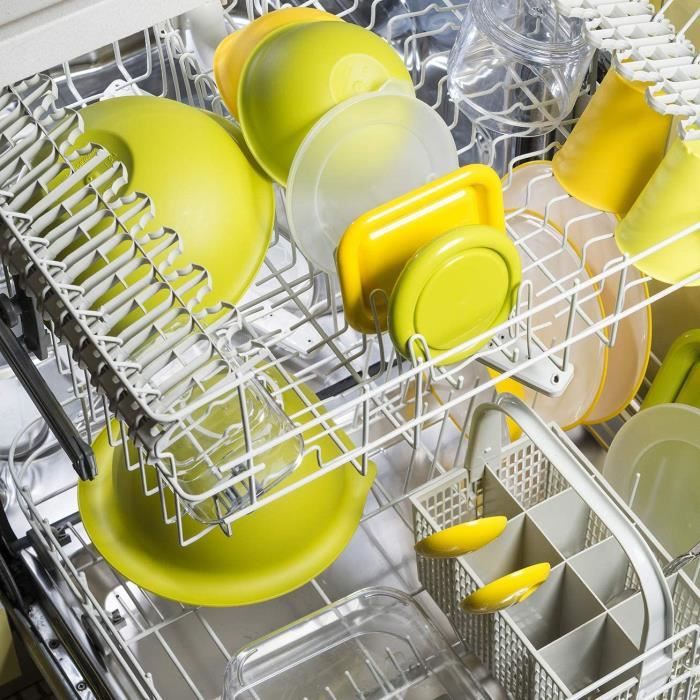 Omada Design Couverts à salade, vaisselle modernes, avec effet dégradé sur l'extérieur, Ligne Trendy, Blanc