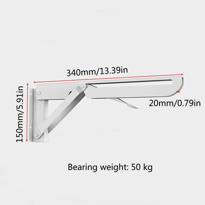 Équerre Rabattable Murale Équerres De Fixation Support Pliable Pour ...