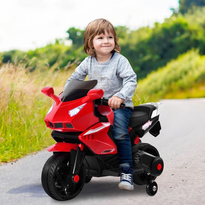 COSTWAY Moto Électrique 6V pour Enfants Scooter avec 3 Roues Effet Sonore et Lumineux, 3Km/h Max, 3 Ans + Style de Chopper Rose