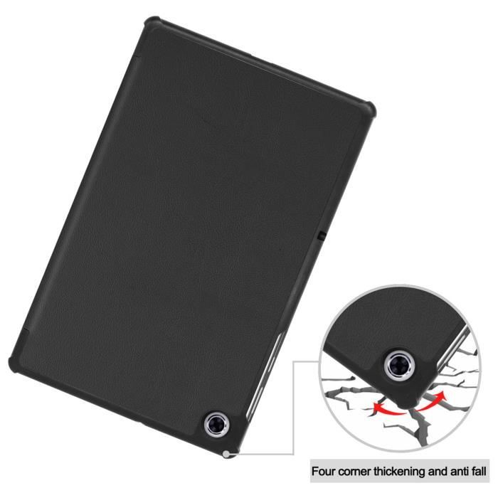 Étui pour Lenovo Tab M10 2ème génération 10,1 pouces - Noir PU Cuir Tablette  Antichoc Support Coque de Protection Housse