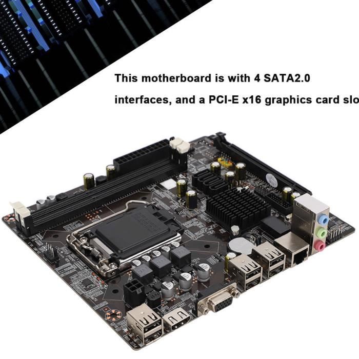 Carte mère PC Carte son intégrée/carte réseau, carte mère DDR3 avec prise  en charge HDMI SATA 2.0 USB 2.0 Double sortie VGA + - Cdiscount Informatique