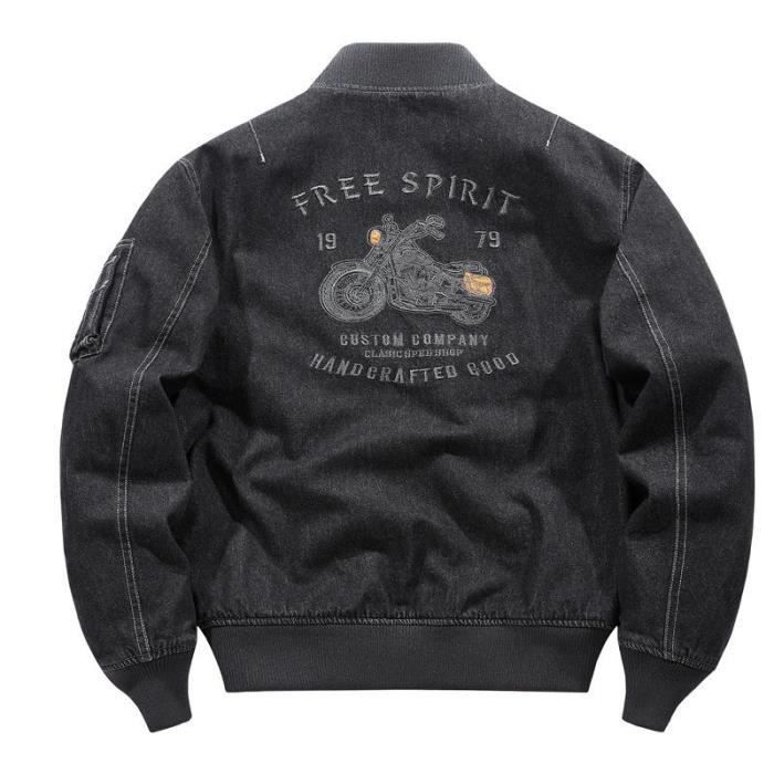 MISSMAO Veste Aviateur Homme Décontractée - Blouson Léger Printemps Automne Coupe Classique