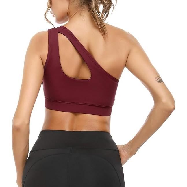 Soutien-gorge de sport sexy pour femme - Sans armatures - Couleur unie - Haut de gym - Haut de