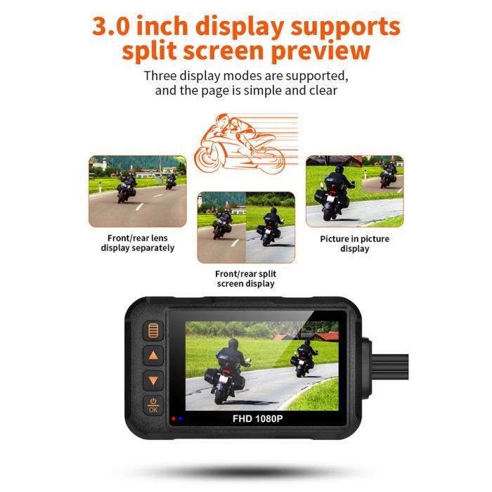 VANTRUE F1 4K+1080P Caméra de Moto étanche IP67, WiFi GPS Dashcam Moto  Avant et Arrière, Alertes Vocales, 24H Détection de Collision - Cdiscount  Auto