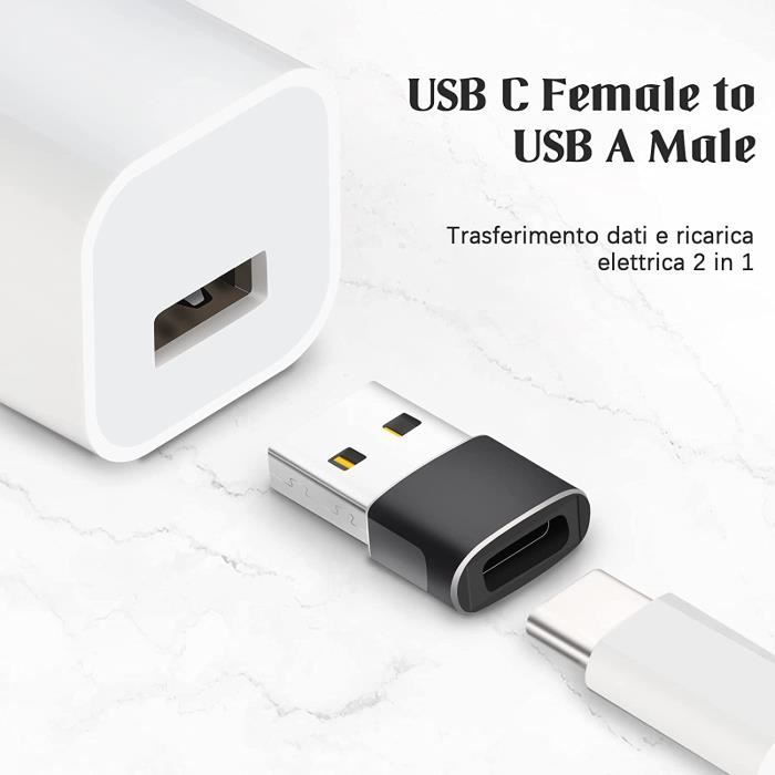 Adaptateur USB-C Mâle Vers USB 3.0 Femelle OTG - Type C Vers USB-A - Référence REF0981 Bronze/noir