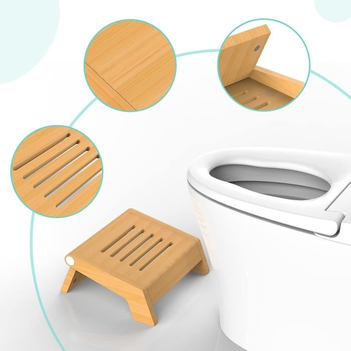 Tabouret Accroupisseur De Toilettes En Bambou - Marche Pied Wc En Bois -  Repose Pieds Physiologique Pliable Et Design - Trait[H278] - Cdiscount  Maison