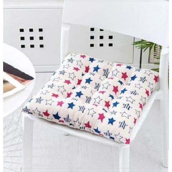 Lot De 6 Coussins De Chaise Carrés 40 X 40 Cm, Matelassés, Confortables Et Colorés, Pour L