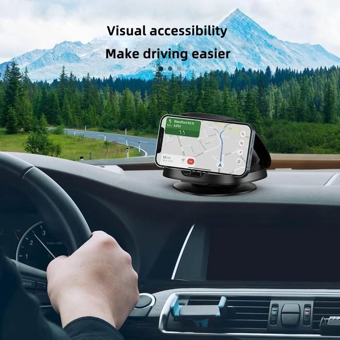 Support De Téléphone Rotatif 360° Pour Tableau De Bord Voiture - Compatible C11 T03, Antidérapant Et Stable - 6
