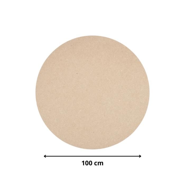 Plaque rond de bois moyen MDF - Diamètre 11 cm - Épaisseur 6 mm