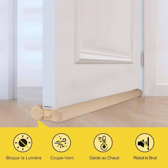 Boudin De Porte Anti Froid, Bas De Porte 110Cm Isolation Du Vent Bruit Et Insecte, Protège Deux