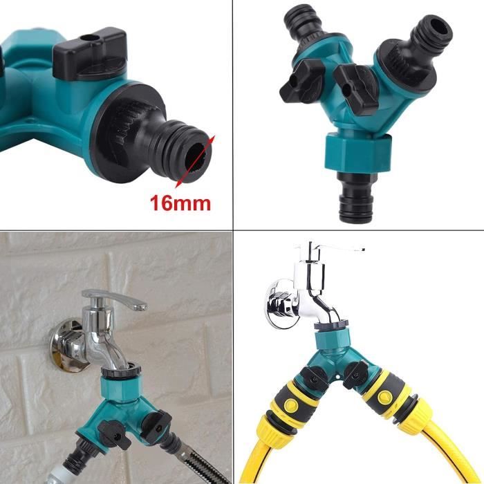 LINTRA 4 Pièces Vanne Tuyau Arrosage, Simple Et Double Connexion Vanne