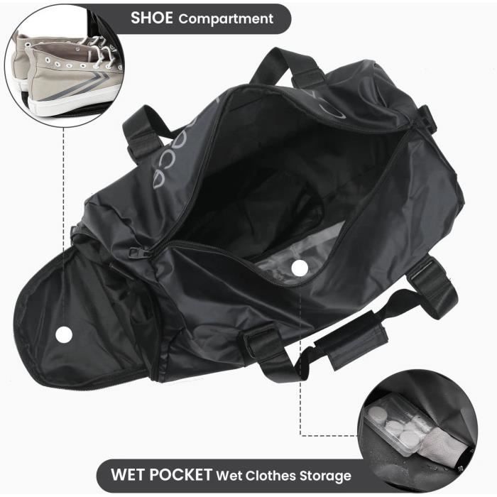 Sac De Sport 35L Imperméable Homme Femme - Compartiment Chaussures Séparé - Sac Gym Yoga Fitness Voyage Léger