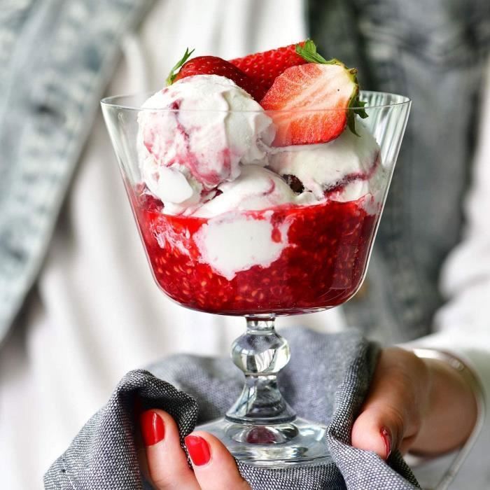 MYKAGS Lot De 6 Coupes à Glace En Verre Transparent - 180 Ml - Idéales Pour Desserts, Verrines, Lavables Au Lave-Vaisselle