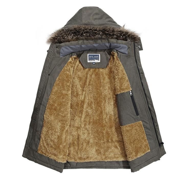 Manteau Hiver Hommes Parka Chaud Veste Fourrure Capuche Doudoune Outdoor Blouson NoirA 4 BK2001AAAQQQ Noir Cdiscount Pret a Porter