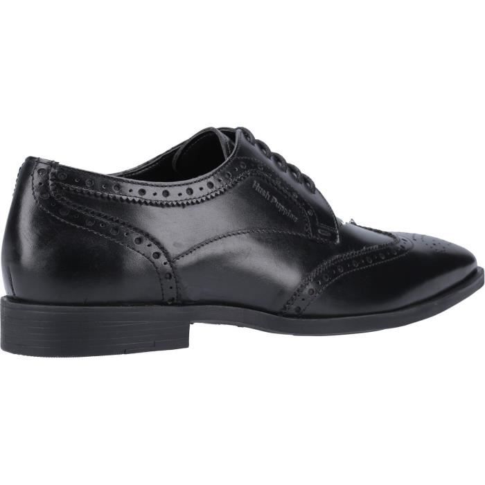 Chaussures Hush Puppies Homme Cuir Lacets Semelles Souples Noir Noir Cdiscount Chaussures