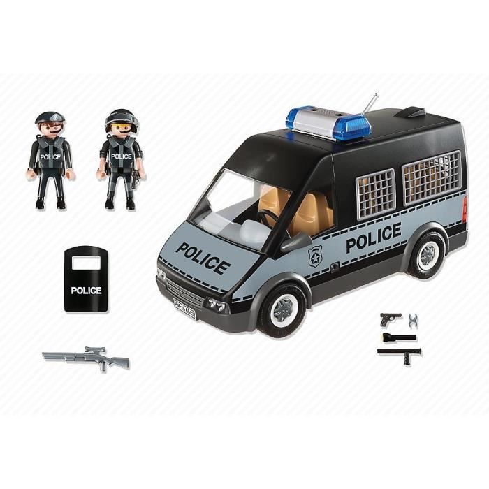 Playmobil - 6043 - fourgon de police avec sirene et gyrophare