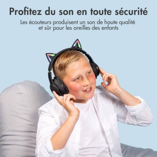 iMoshion Casque pour enfants Bluetooth LED oreilles de chat