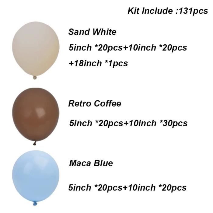 152 pièces bleu beige - comme image - Kit d'arche de guirxiété de ballons  pour garçon, Bleu, Marron, Café, Be - Cdiscount Maison