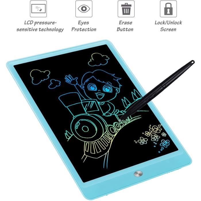 Sofore Tablette D'écriture LCD Coloré 10 Pouces pour Enfants et Adultes  Convient Portable, Ecriture LCD Tablette Dessin Magique Grands Cadeauxs  pour 3