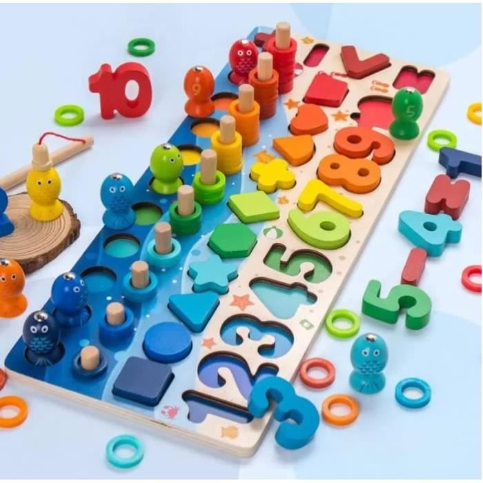 LEADSTAR Jeux Montessori 3 4 5 Ans, Jouets pour Comptage et Tri Numéros Compter Les Jouet avec gobelets, dés et Pinces pour Apprendre à Compter Les Couleurs motricité Fine