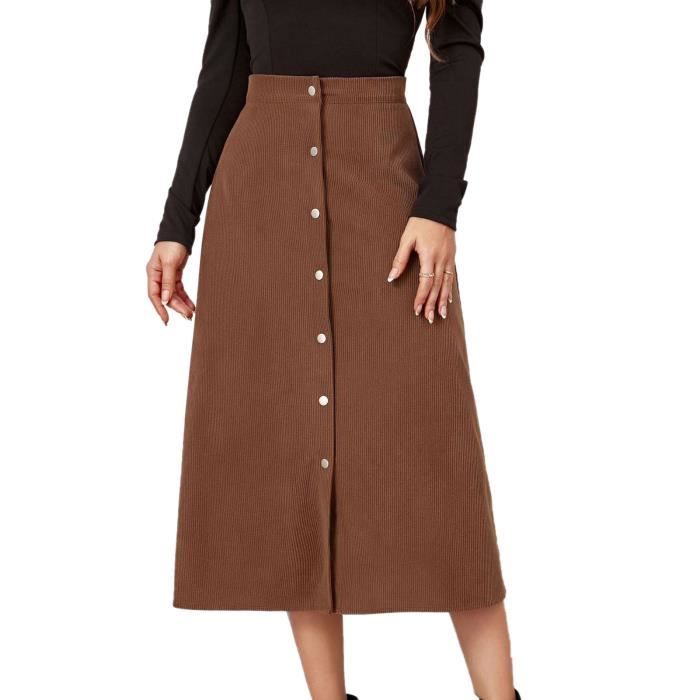 Jupe taille haute en velours ctel Jupe longue en velours ctel