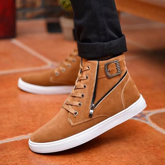 Baskets Montantes Homme Jaune Chaussures de Sport Jaune