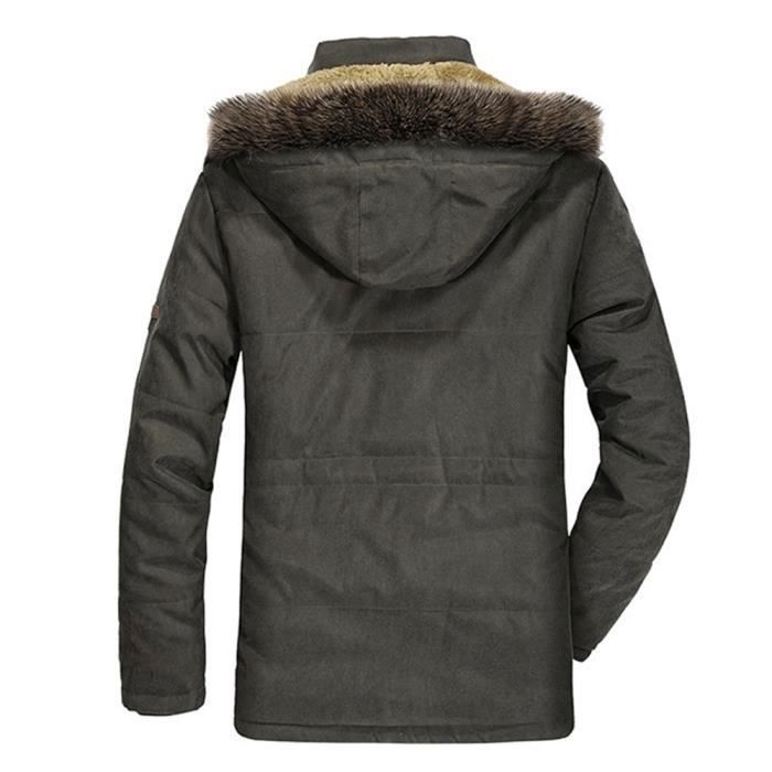 Manteau Hiver Hommes Parka Chaud Veste Fourrure Capuche Doudoune Outdoor Blouson NoirA 4 BK2001AAAQQQ Noir Cdiscount Pret a Porter