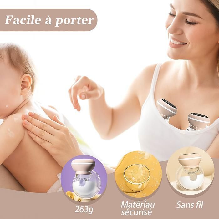 Tire Lait Électrique Mains Libres Portable, Breast Pump sans fil avec Tire Lait Électrique Mains Libres Portable, Breast Pump sans fil avec