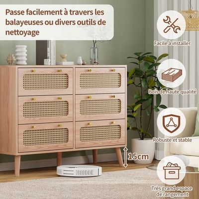 Commode CHARLIE marron et noire 3 tiroirs