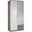 Armoire 2 Portes Et 2 Tiroirs Coloris Blanc Casse Et Chene Montana