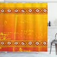ABAKUHAUS africain Rideau de Douche, Motif, 175 cm x 180 cm, Orange et Marigold-0