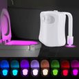 Éclairage automatique toilettes, Lampe pour cuvette WC, Veilleuse WC LED, détecteur de présence, de mouvement, Abattant lumineux-0