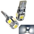 2 X AMPOULES T10 W5W 5 LED SMD CANBUS BLANC-0