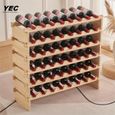 Casier à vin en bois YEC - 6 couches de 48 bouteilles - Blanc - Design contemporain-0