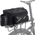 ROCKBROS Sacoche Vélo Porte-Bagages Arrière 9-12L - Pliable, Étanche Et Réfléchissante - Noir