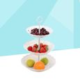 Assiette de fruits blancs à trois niveaux et support à dessert Panier de collations pour plateau de  RANGEMENT - CASIER - ETAGERE-0