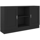BOURJOIS Buffet bas de cuisine Meilleures Mobiliers - Décor noir 120x30,5x70 cm en aggloméré