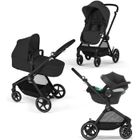 CYBEX GOLD CYBEX Pack Poussette Trio EOS BLACK Moon Black : Poussette convertible 2en1 + Siège auto Aton B2 i-size + Hamac convertible Nacelle