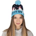 PTIT CLOWN Bonnet de Noël adulte bleu lumineux avec bonhomme de neige (x1) REF/19804