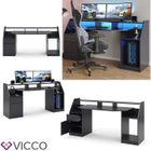 Bureau informatique VICCO JOEL, bureau PC noir, bureau gaming, bureau, bureau gamer