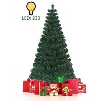 GYMAX Sapin De Noël Artificiel 230 CM, Floqué Sapin Avec 450 Lumières