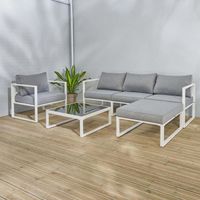 Salon bas de jardin - Wilsa Garden - Lima - Aluminium Blanc