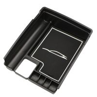 Organiseur - rangement,Boîte de rangement pour accoudoir central de voiture Nissan,support de plateau à - Black with White Pad