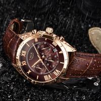 Relogio Masculino LIGE-montre en cuir pour hommes, haute qualité, mode, chronographe de luxe, montre de sport, étanche